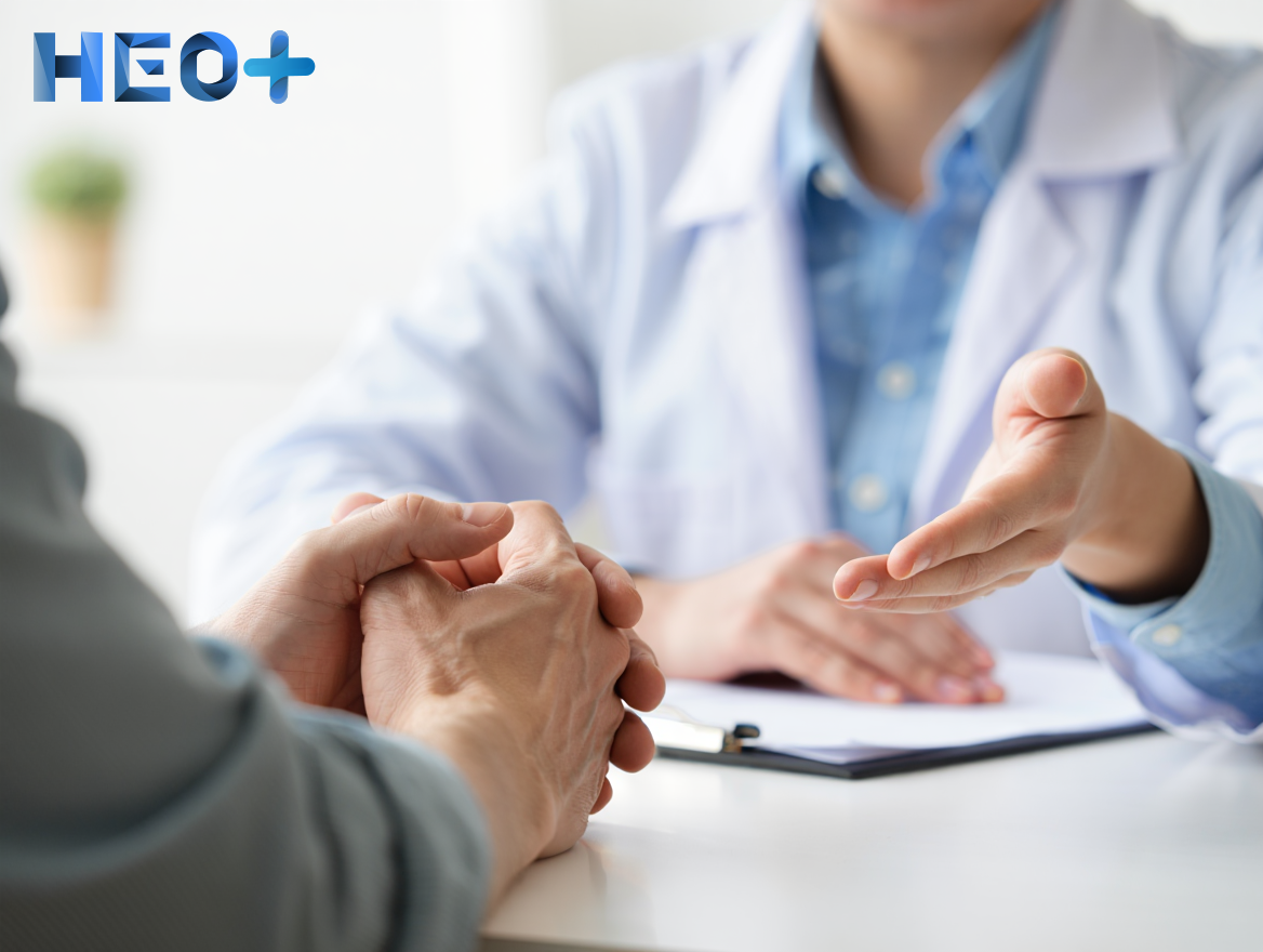 Врач консультирует пациента в клинике